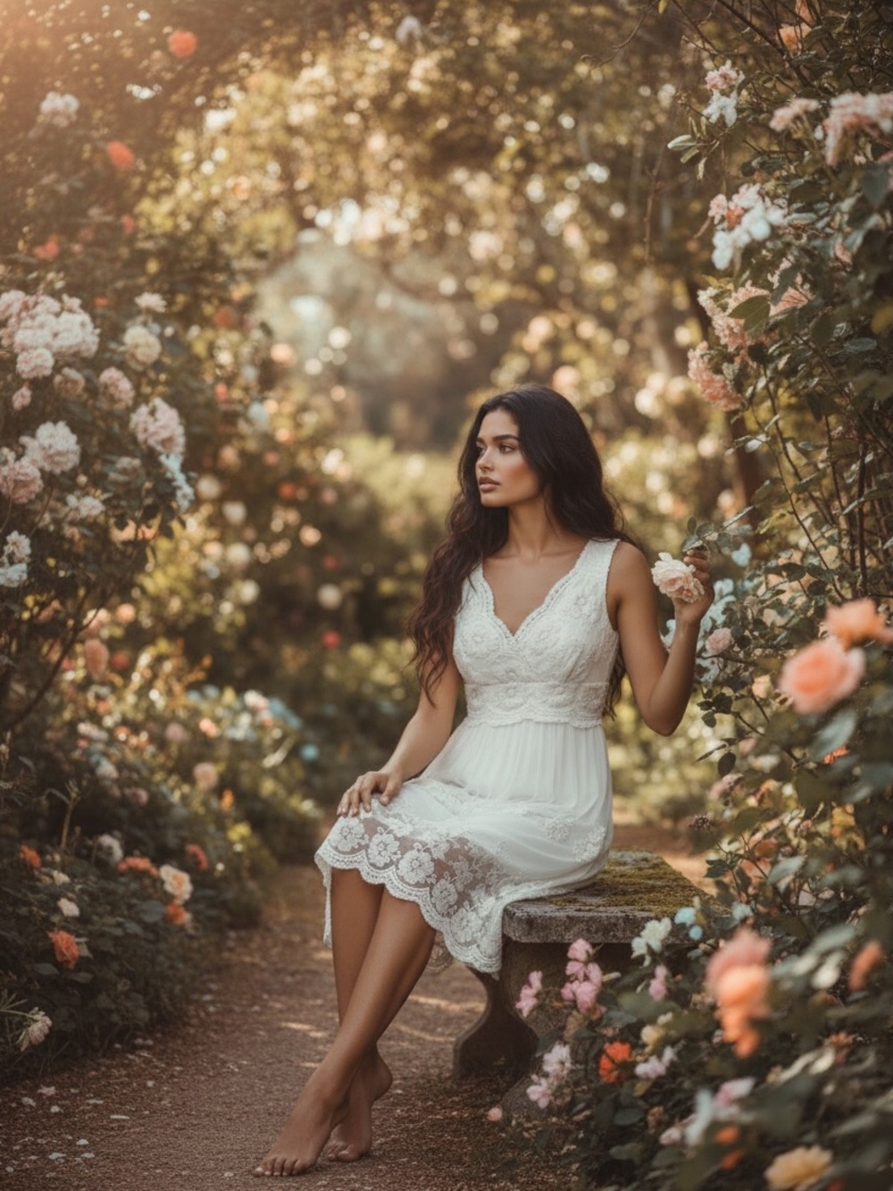 Rabbit Rabbit Rabbit White Lace Midi Dress - Picture 3 of 14